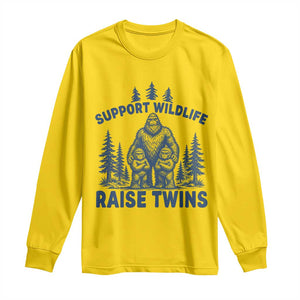 Support Wildlife Raise Twins Long Sleeve Shirt Twin Dad Mom Parent Bigfoot Family TS10 Daisy Print Your Wear