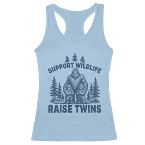 Support Wildlife Raise Twins Racerback Tank Top Twin Dad Mom Parent Bigfoot Family TS10 Light Blue Print Your Wear