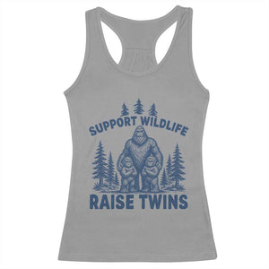 Support Wildlife Raise Twins Racerback Tank Top Twin Dad Mom Parent Bigfoot Family TS10 Sport Gray Print Your Wear
