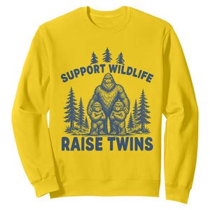 Support Wildlife Raise Twins Sweatshirt Twin Dad Mom Parent Bigfoot Family TS10 Daisy Print Your Wear