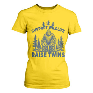 Support Wildlife Raise Twins T Shirt For Women Twin Dad Mom Parent Bigfoot Family TS10 Daisy Print Your Wear