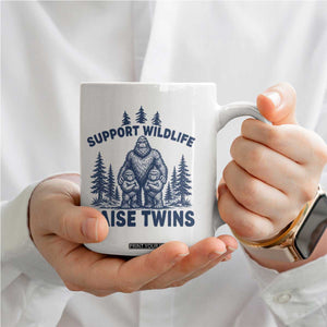 Support Wildlife Raise Twins Coffee Mug Twin Dad Mom Parent Bigfoot Family TS10 Print Your Wear