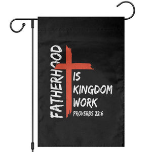 Fatherhood Is Kingdom Work Garden Flag Vintage Christian Dad Cross Bible Verse