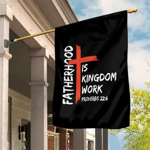 Fatherhood Is Kingdom Work Garden Flag Vintage Christian Dad Cross Bible Verse