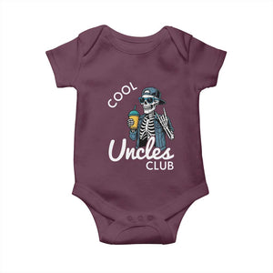 Cool Uncles Club Baby Onesie Funny Uncle Skeleton TS10 Maroon Print Your Wear