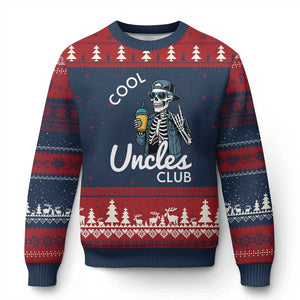 Cool Uncles Club Ugly Christmas Sweater Funny Uncle Skeleton TS10 Navy Red Print Your Wear