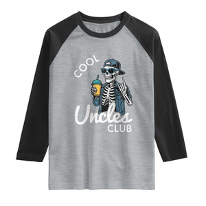 Cool Uncles Club Raglan Shirt Funny Uncle Skeleton