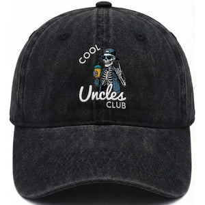 Cool Uncles Club Washed Cotton Baseball Cap Funny Uncle Skeleton