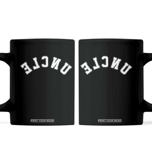 Uncles Coffee Mug Pregnancy Announcement Gifts For Uncle Retro Upside Down Text TS10 Black Print Your Wear