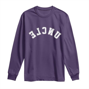 Uncles Long Sleeve Shirt Pregnancy Announcement Gifts For Uncle Retro Upside Down Text TS10 Purple Print Your Wear