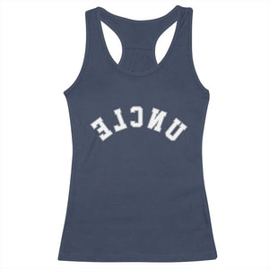 Uncles Racerback Tank Top Pregnancy Announcement Gifts For Uncle Retro Upside Down Text TS10 Navy Print Your Wear