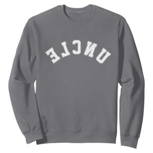 Uncles Sweatshirt Pregnancy Announcement Gifts For Uncle Retro Upside Down Text TS10 Charcoal Print Your Wear