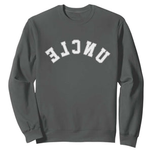 Uncles Sweatshirt Pregnancy Announcement Gifts For Uncle Retro Upside Down Text TS10 Dark Heather Print Your Wear