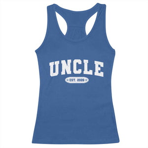Promoted To Uncle Est 2026 Racerback Tank Top New Uncle Gift TS10 Royal Blue Print Your Wear