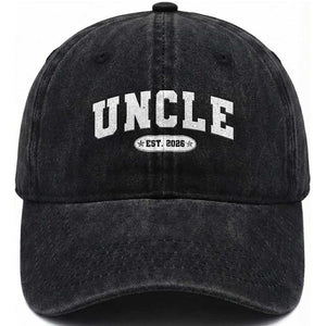 Promoted To Uncle Est 2026 Washed Cotton Baseball Cap New Uncle Gift