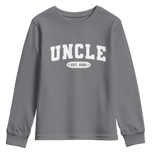 Promoted To Uncle Est 2026 Youth Sweatshirt New Uncle Gift TS10 Charcoal Print Your Wear