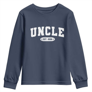 Promoted To Uncle Est 2026 Youth Sweatshirt New Uncle Gift TS10 Navy Print Your Wear