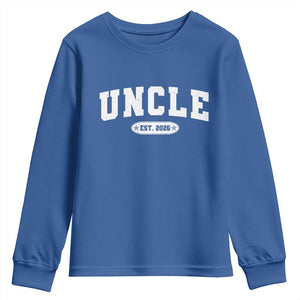 Promoted To Uncle Est 2026 Youth Sweatshirt New Uncle Gift TS10 Royal Blue Print Your Wear