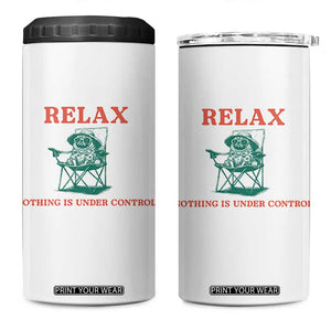 Chill Pug 4 in 1 Can Cooler Tumbler Vintage Dog Lovers Relax Nothing Is Under Control Summer Chilling Vibes