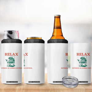 Chill Pug 4 in 1 Can Cooler Tumbler Vintage Dog Lovers Relax Nothing Is Under Control Summer Chilling Vibes