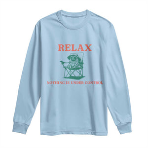 Chill Pug Long Sleeve Shirt Vintage Dog Lovers Relax Nothing Is Under Control Summer Chilling Vibes