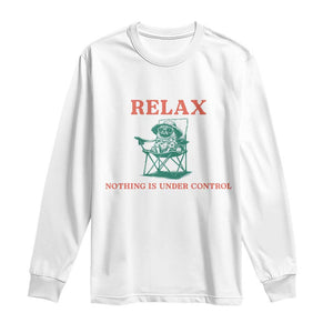 Chill Pug Long Sleeve Shirt Vintage Dog Lovers Relax Nothing Is Under Control Summer Chilling Vibes
