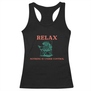 Chill Pug Racerback Tank Top Vintage Dog Lovers Relax Nothing Is Under Control Summer Chilling Vibes