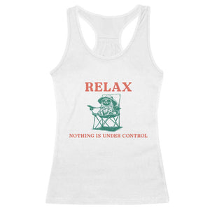 Chill Pug Racerback Tank Top Vintage Dog Lovers Relax Nothing Is Under Control Summer Chilling Vibes