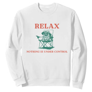 Chill Pug Sweatshirt Vintage Dog Lovers Relax Nothing Is Under Control Summer Chilling Vibes