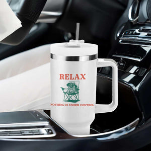 Chill Pug Tumbler With Handle Vintage Dog Lovers Relax Nothing Is Under Control Summer Chilling Vibes