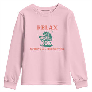 Chill Pug Youth Sweatshirt Vintage Dog Lovers Relax Nothing Is Under Control Summer Chilling Vibes