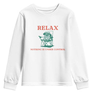 Chill Pug Youth Sweatshirt Vintage Dog Lovers Relax Nothing Is Under Control Summer Chilling Vibes
