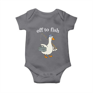 Funny Goose Fishing Baby Onesie Off to Fish Cute Waterfowl Angler Gift for Fishing Lovers
