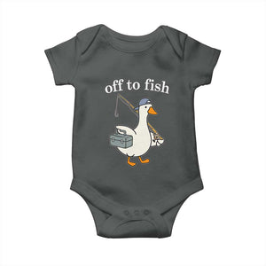 Funny Goose Fishing Baby Onesie Off to Fish Cute Waterfowl Angler Gift for Fishing Lovers