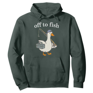 Funny Goose Fishing Hoodie Off to Fish Cute Waterfowl Angler Gift for Fishing Lovers