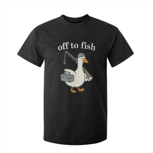 Funny Goose Fishing T Shirt For Kid Off to Fish Cute Waterfowl Angler Gift for Fishing Lovers