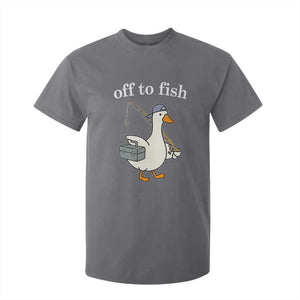Funny Goose Fishing T Shirt For Kid Off to Fish Cute Waterfowl Angler Gift for Fishing Lovers
