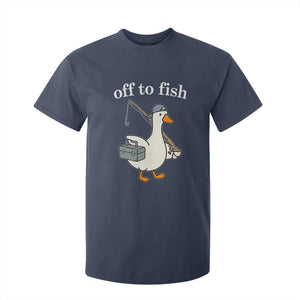 Funny Goose Fishing T Shirt For Kid Off to Fish Cute Waterfowl Angler Gift for Fishing Lovers