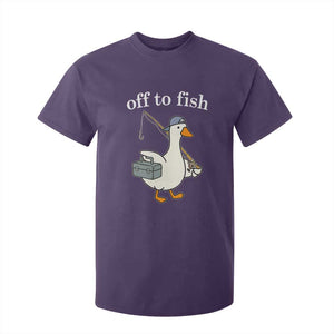 Funny Goose Fishing T Shirt For Kid Off to Fish Cute Waterfowl Angler Gift for Fishing Lovers