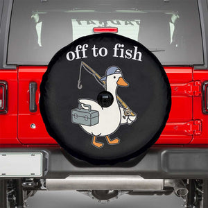 Funny Goose Fishing Spare Tire Cover Off to Fish Cute Waterfowl Angler Gift for Fishing Lovers
