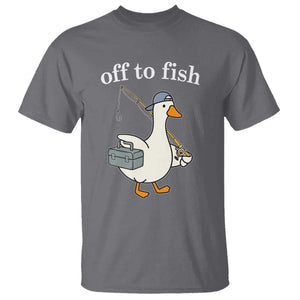 Funny Goose Fishing T Shirt Off to Fish Cute Waterfowl Angler Gift for Fishing Lovers