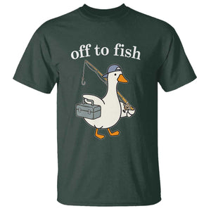 Funny Goose Fishing T Shirt Off to Fish Cute Waterfowl Angler Gift for Fishing Lovers