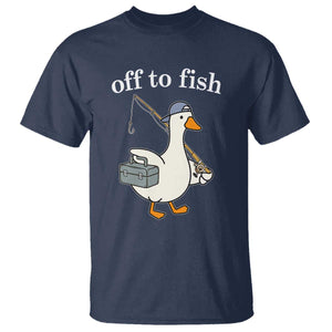 Funny Goose Fishing T Shirt Off to Fish Cute Waterfowl Angler Gift for Fishing Lovers