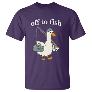 Funny Goose Fishing T Shirt Off to Fish Cute Waterfowl Angler Gift for Fishing Lovers