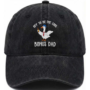 Funny Stepdad Silly Goose Washed Cotton Baseball Cap Off To Be The Cool Bonus Dad TS10 Print Your Wear
