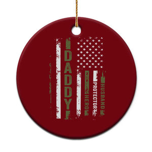 Daddy Husband Protector Hero Ceramic Ornament Fathers Day Vintage American Flag