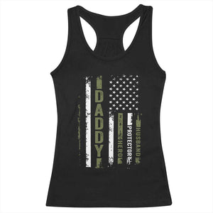 Daddy Husband Protector Hero Racerback Tank Top Fathers Day Vintage American Flag