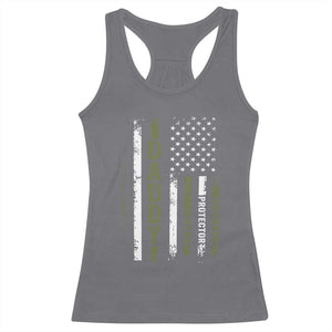 Daddy Husband Protector Hero Racerback Tank Top Fathers Day Vintage American Flag