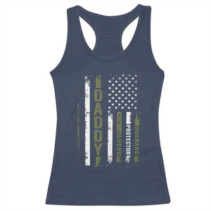 Daddy Husband Protector Hero Racerback Tank Top Fathers Day Vintage American Flag