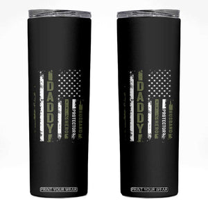 Daddy Husband Protector Hero Skinny Tumbler Fathers Day Vintage American Flag